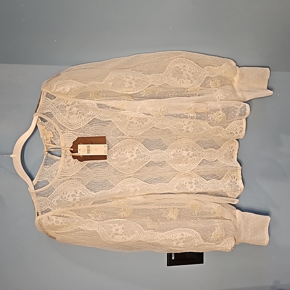 Anthropologie, Lace beaded puff sleeve xs - Picture 2 of 8